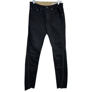 Rag & Bone Men’s Black Slim Jeans 28x34 Split Hem Braided Seam Premium Denim